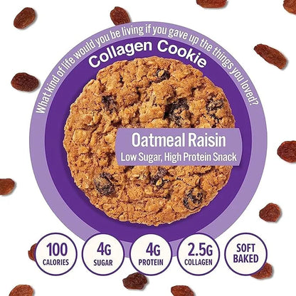 321glo Collagen Protein Cookies, Soft-Baked Cookies, Low Carb and Keto Friendly Treats for Women, Men, and Kids, 12-PACK (...
