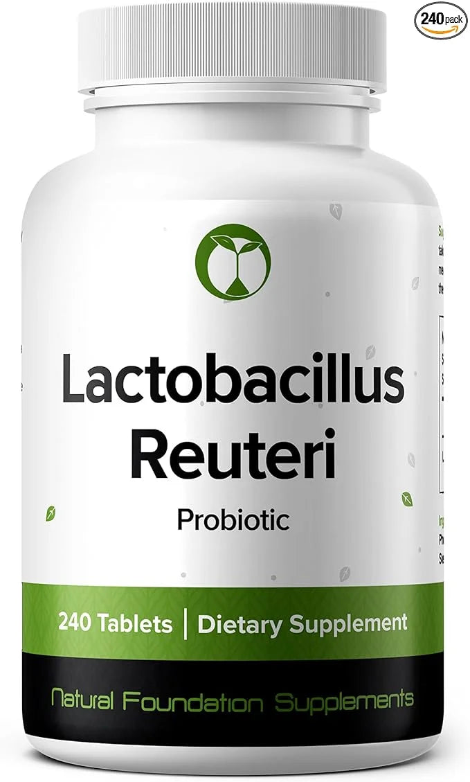 Lactobacillus Reuteri Probiotic Supplement 240 Tablets 3 Billion CFU Probiotics for Men & Women Supports Intestinal Digest...
