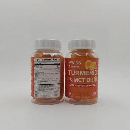 Turmeric Curcumin Gummies for Adults, with Medium Chain Triglycerides (MCT) Oil, Black Pepper Extract, Ultra Absorption, S...