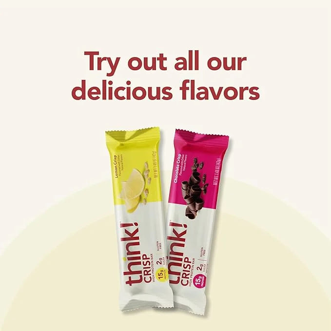 think! Protein Bars, High Protein Snacks, Gluten Free, Kosher Friendly, Lemon Crisp, 10 Count (Packaging May Vary) - Produ...