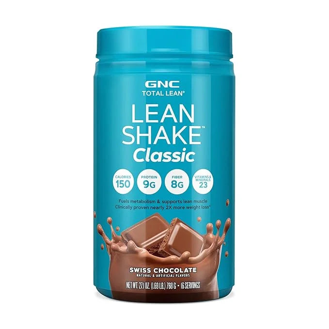 GNC Total Lean Shake 25 Classic | Meal Replacement with Fiber | Fuels Metabolism and Supports Muscle | Swiss Chocolate | 1...