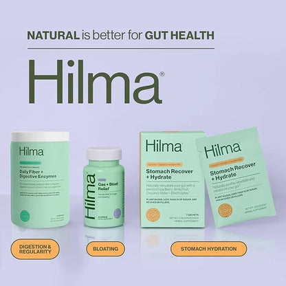 Hilma Daily Fiber and Digestive Enzymes, Fiber Supplement Powder with Prebiotics and Enzymes Formulated with Psyllium Husk...