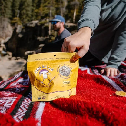 ODD BALLS Organic Energy Balls Lemon - Superfood Mushroom Snack - Running, Cycling, Hiking - Gels, Bars Alternative - Lion...
