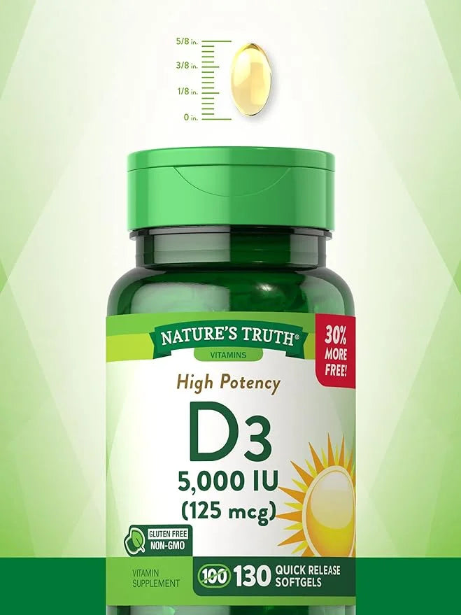 Nature's Truth Vitamin D3 5000 IU 130 Count