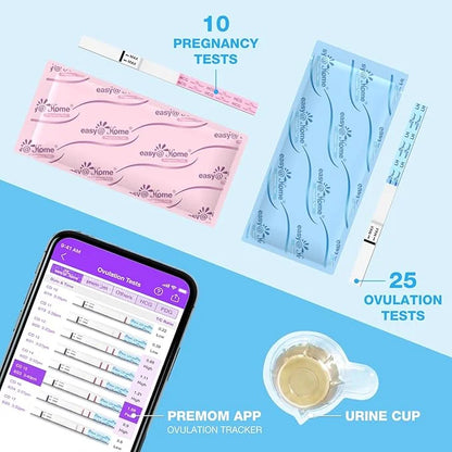 Ovulation & Pregnancy Test Strips Kit: 25 Ovulation 10 Pregnancy 35 Large 25LH + 10HCG + 35 Urine
