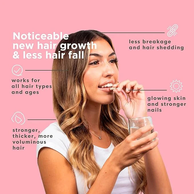 HairAnew Hair Growth Vitamins for Thicker 11 Hair 5000mcg Biotin 60 Capsules (6)
