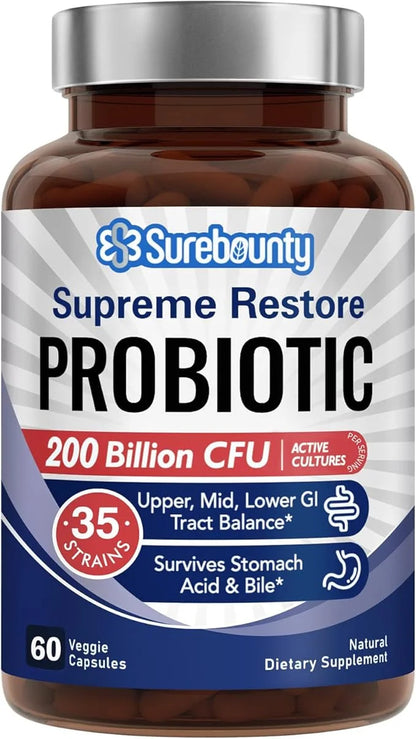 Probiotic for Men & Women, 200 35 Strains, 60 Veggie 1 Month
