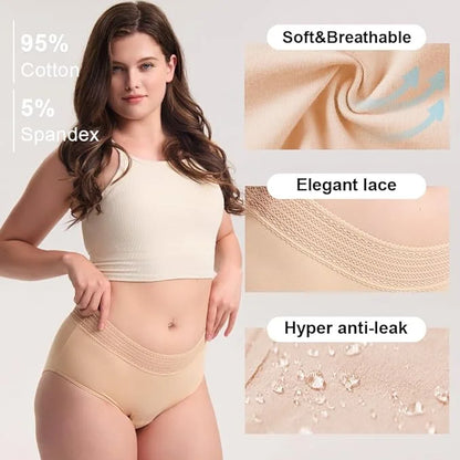 BATTEWA Incontinence Underwear for Women Hi-Waist (3Color,Large,3-Pack)