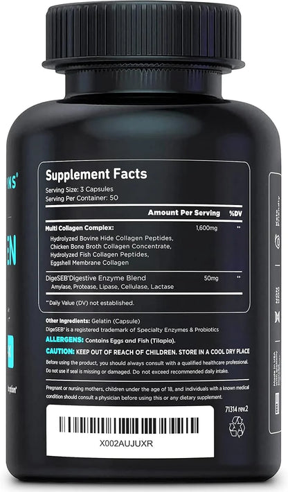 Vital Vitamins Multi Collagen Peptides (2-Pack) - for Women & Men - Hydrolyzed Types I, II, III, V, X - Grass-Fed, Non-GMO...