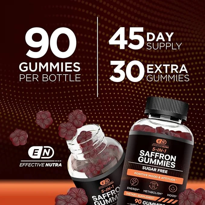 Saffron Gummies - Sugar Free Saffron D2, Passion (90ct)