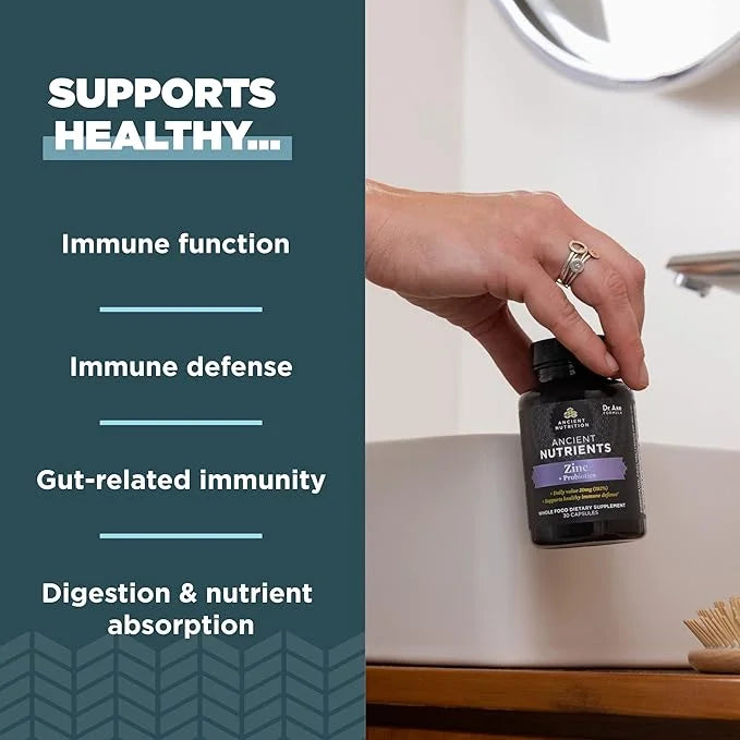 Probiotics and Zinc Supplement by Ancient 30 Count