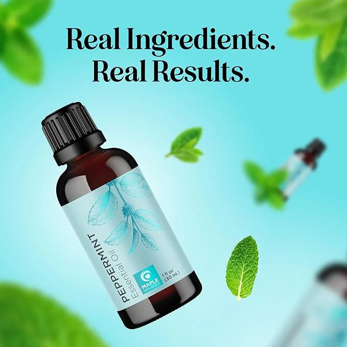Peppermint Essential Oil for Diffuser Aromatherapy - 100% Pure Peppermint Oil for Hair Skin and Nails Plus Undiluted Refre...