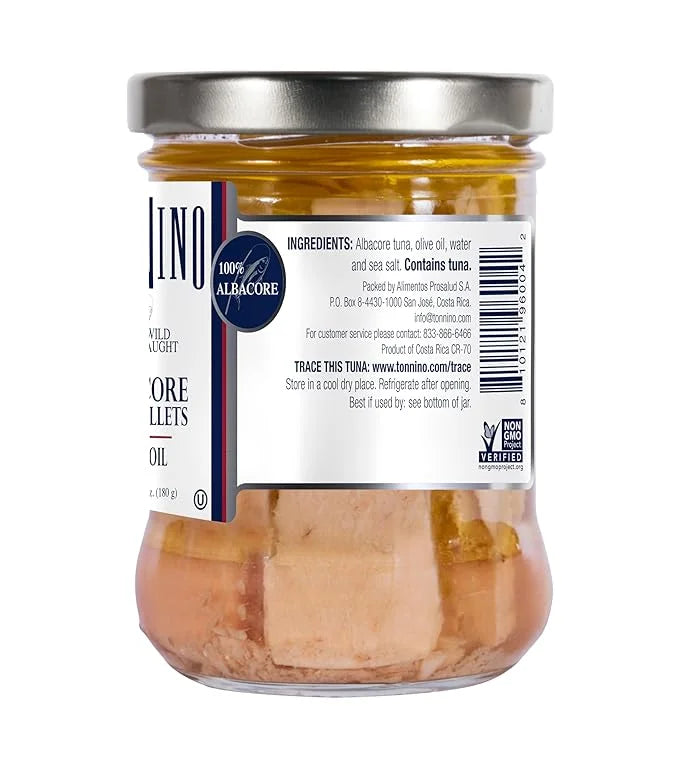 Tonnino Albacore Tuna in Olive Oil 6.3oz Premium 6-Pack: Omega-3 Rich, High Protein, Gluten-Free, Ready-to-Eat Tuna Packet...