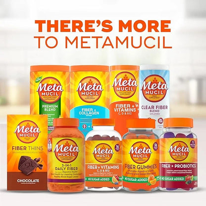 Metamucil, Fiber Thins, Daily Psyllium Husk 12 Servings