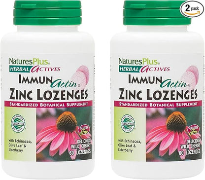Natures Plus Herbal Actives ImmunActin 60 Zinc 2 - 120 Total