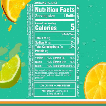 Sparkling Ice, Lemon Lime Sparkling Water, Zero Sugar Flavored Water, with Vitamins and Antioxidants, Low Calorie Beverage...