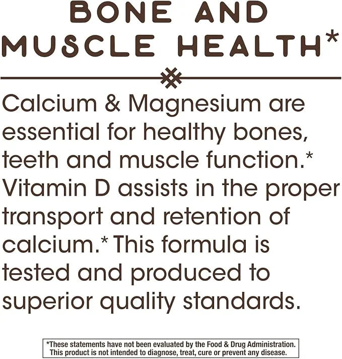 Nature's Way Calcium-Magnesium-Vitamin D Capsules, Supports 100 Capsules