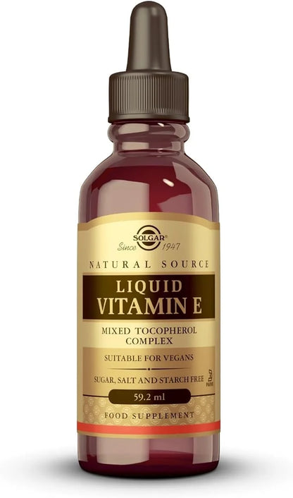 SOLGAR Liquid Vitamin E (with Dropper) - 2 fl oz - Mixed Tocopherol Complex - Non-GMO, Vegan, Gluten Free, Dairy Free, Kos...