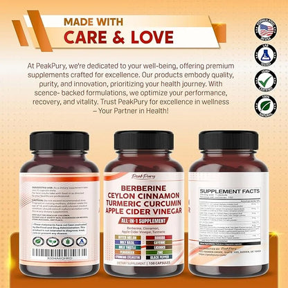 Berberine 8000mg Cinnamon 6000mg Apple Cider 3000mg Turmeric 3000mg -
