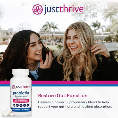 Just Thrive Probiotic & Antioxidant Supplement 100% Spore-Based 30 Caps