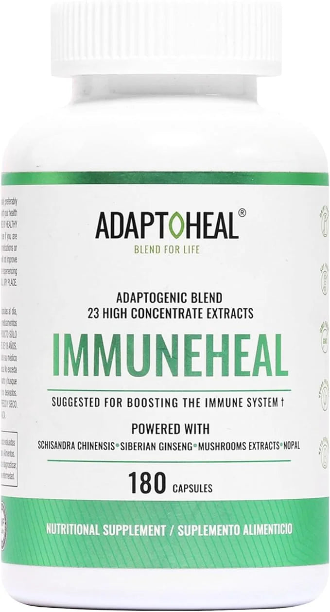 Immuneheal – Adaptogen, Immune System Booster Supplement with Schisandra Chinensis, Ginseng and Mushroom Extract (180 Caps...