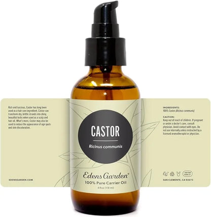 Edens Garden Castor Carrier Oil- 100% Pure Premium Hexane Free, Natural Moisturizer Serum For Body, Skincare, Scalp, Hair ...