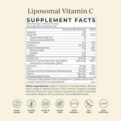 CYMBIOTIKA Vitamin C Individual Packets, Liposomal 30 Pack