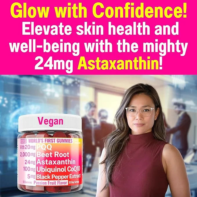 Ubiquinol CoQ10 PQQ Astaxanthin Beets Gummies, CQ-10 CO-Q10 CO-Q10 Q CO-10 CQ10 CQ10 C0Q10 C0Q10 Bioperine 20mg 40mg 40mg ...