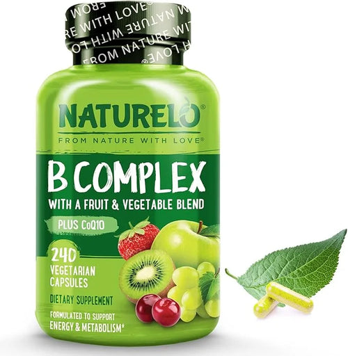 NATURELO B Complex B6, Folate, B12, Biotin 240 Capsules