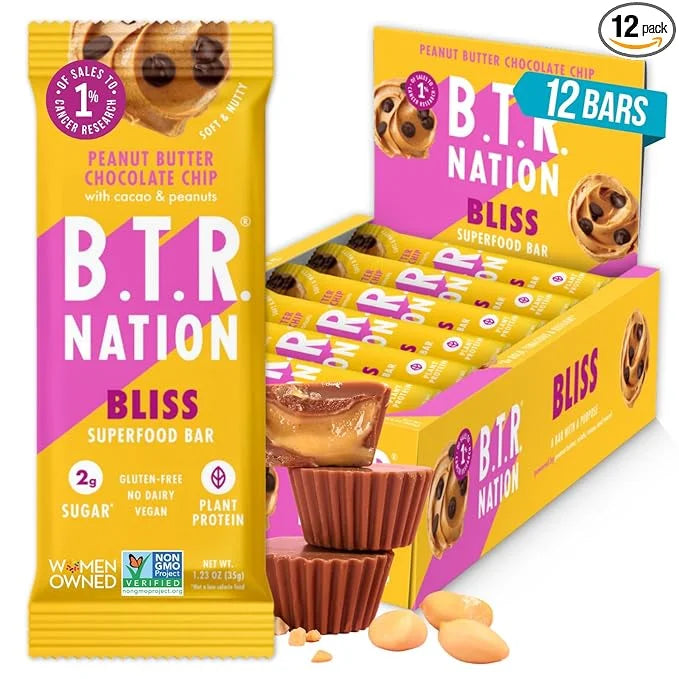 Vegan Keto Superfood Protein Bars, by B.T.R. - Low Carb, Plant Based, Gluten Free |12 Bars| Free of Sugar Alcohols & Boost...