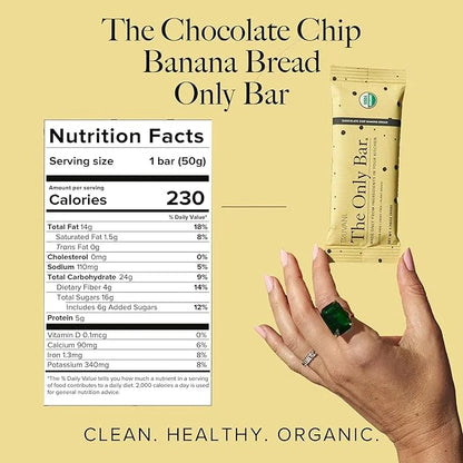 Truvani Plant Based Snack Bars | Chocolate Chip Banana Bread 1 Pack | 5g Protein | USDA Organic and Vegan | The Only Bar |...