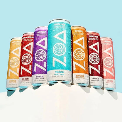 ZOA Zero Sugar Energy Drinks, Wild Orange - Sugar Free with Electrolytes, Healthy Vitamin C, Amino Acids, Essential B-Vita...