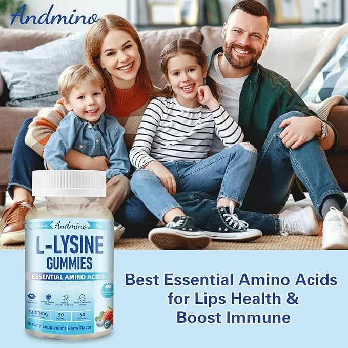 L-Lysine Gummies 1000 mg, with Trehalose, L Lysine Gummies for Lips & Oral Health, Boost Immune & Collagen & Calcium, for ...