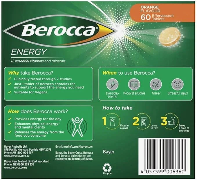 Berocca Energy Vitamin B & C 60 Pack