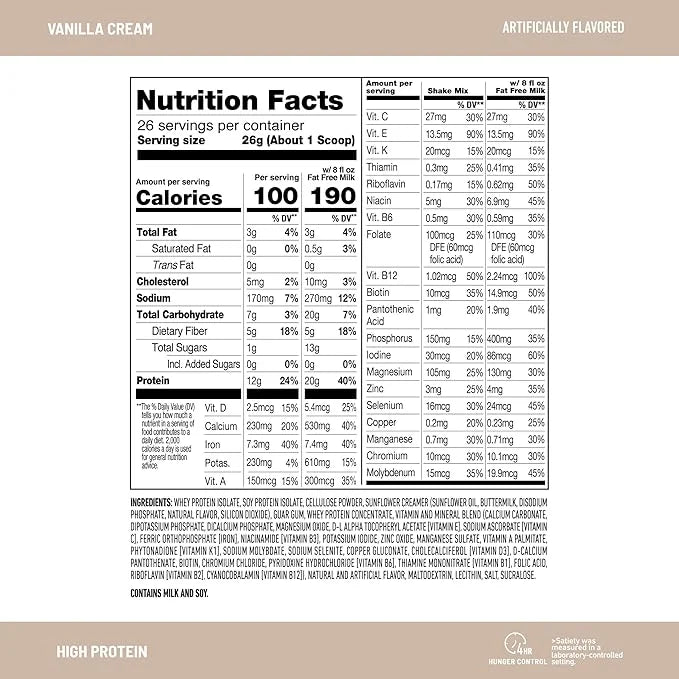 SlimFast High Protein Meal Replacement Powder, 26 Servings, Advanced Nutrition Smoothie Mix with Vitamin and Mineral Blend...