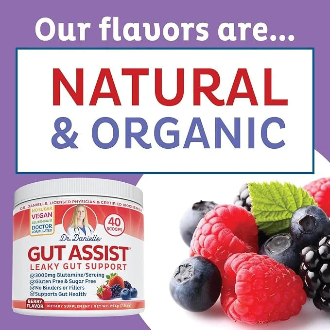 Doctor Danielle Gut Assist - Leaky Gut Repair Supplement Powder - Glutamine, Arabinogalactan, Licorice Root - Supports IBS...