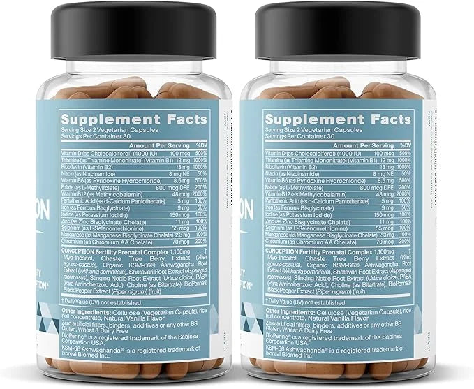 Conception Fertility Supplements for Women – Prenatal Vitamins – Promote Hormone Balance, Cycle Consistency, Aid Ovulation...