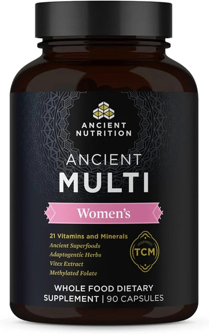 Ancient Nutrition Multivitamin for Women, Multi B12, Zinc, 90 Ct