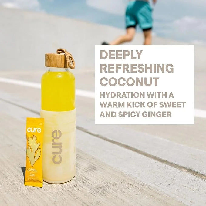 Cure Hydrating Electrolyte Mix | Powder for Dehydration Relief | Made with Coconut Water | No Added Sugar | FSA & HSA | Ve...