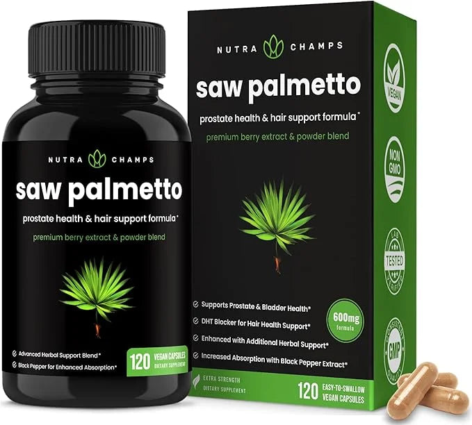 Saw Palmetto Supplement for Prostate Health 600mg Complex 120 Capsules