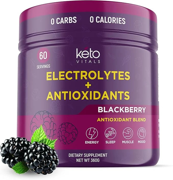Keto Vitals Electrolytes Powder - Antioxidant Blend Keto Electrolytes Powder with Potassium, Magnesium, Sodium, & Calcium ...