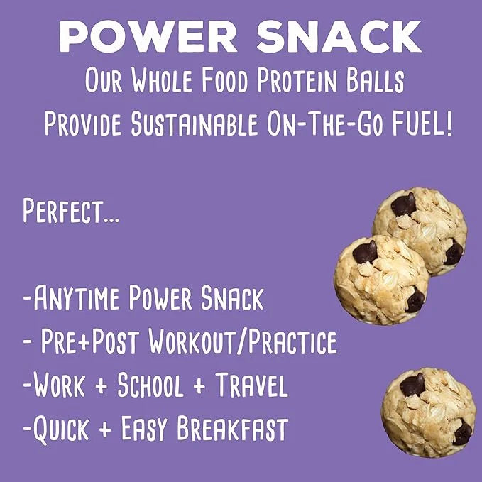 Whole Food Protein Balls with Probiotics - Chocolate Chip Cookie Dough Snacks - 8g Protein Snack - Gluten Free Energy Ball...