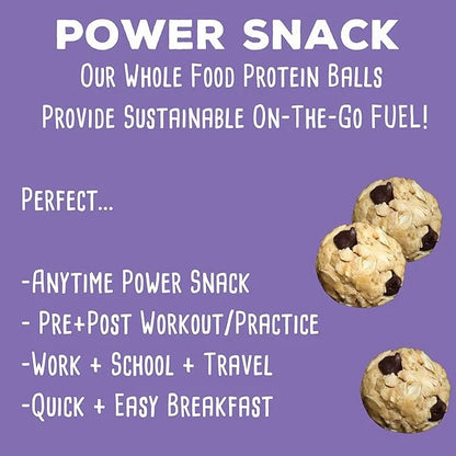 Whole Food Protein Balls with Probiotics - Chocolate Chip Cookie Dough Snacks - 8g Protein Snack - Gluten Free Energy Ball...