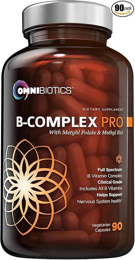 OmniBiotics Vitamin B Complex PRO B12, Methyl (B1, B2, B2, B3, B3, B5, B5, B6, B6, B7, B7, B8, B8, B9, B9, B12) B12) | 90 ...