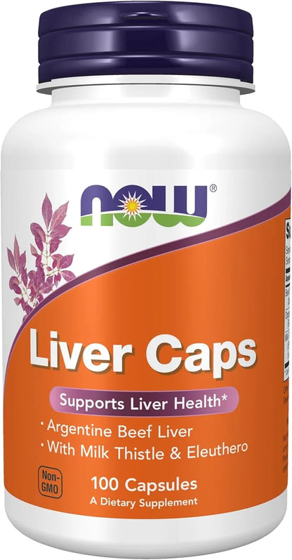 NOW Supplements, Liver Caps with Milk 100 Capsules