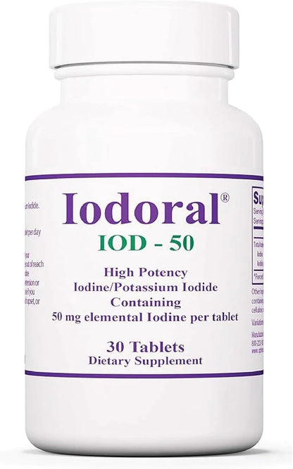 Optimox Iodoral 50 mg Supplement - Potassium Iodide Tablets, High Potency Iodine Tablets, Iodine Supplements for Thyroid S...