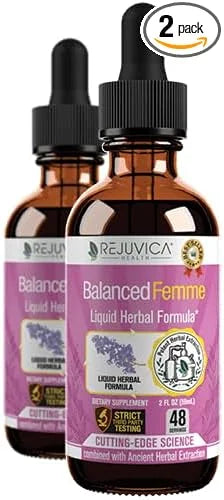 Balanced Femme Natural PMS and Menopause Support for Hot Flashes with Black Cohosh - All-Herbal Liquid Blend - Product Image