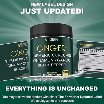 5in1 Ginger Supplement 7550mg with Ceylon 100 Vegan