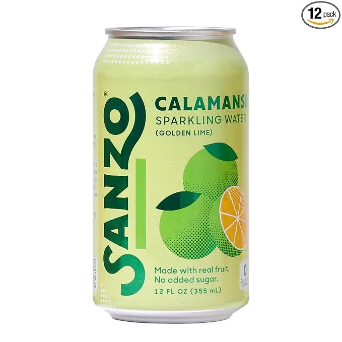 Sanzo Flavored Sparkling Water - Calamansi (Lime) 12-Pack - Carbonated Drink Made with Real Fruit and Sugar-Free - Non-GMO...