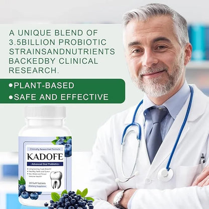 Oral Probiotics for Gums and Teeth Health & Fresh Breath, 3.5 Billion Advanced Oral Probiotics for Mouth Bad Breath, Chewa...